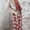 Viscose broek druppel terra gecomineerd beige blazer
